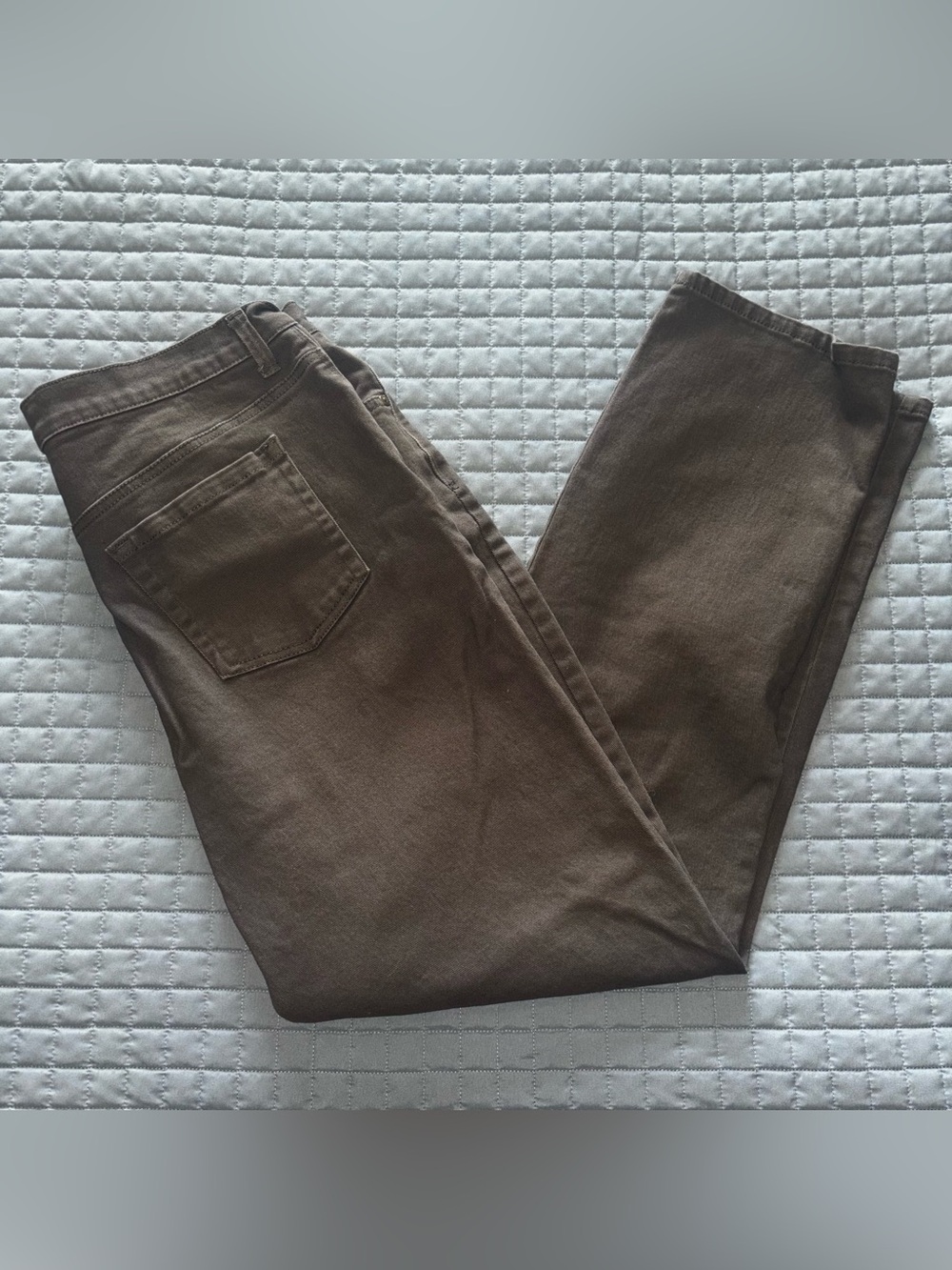Gloria Vanderbilt Amanda Jeans Size 16 Olive Green Stretch Denim High Rise 35x30